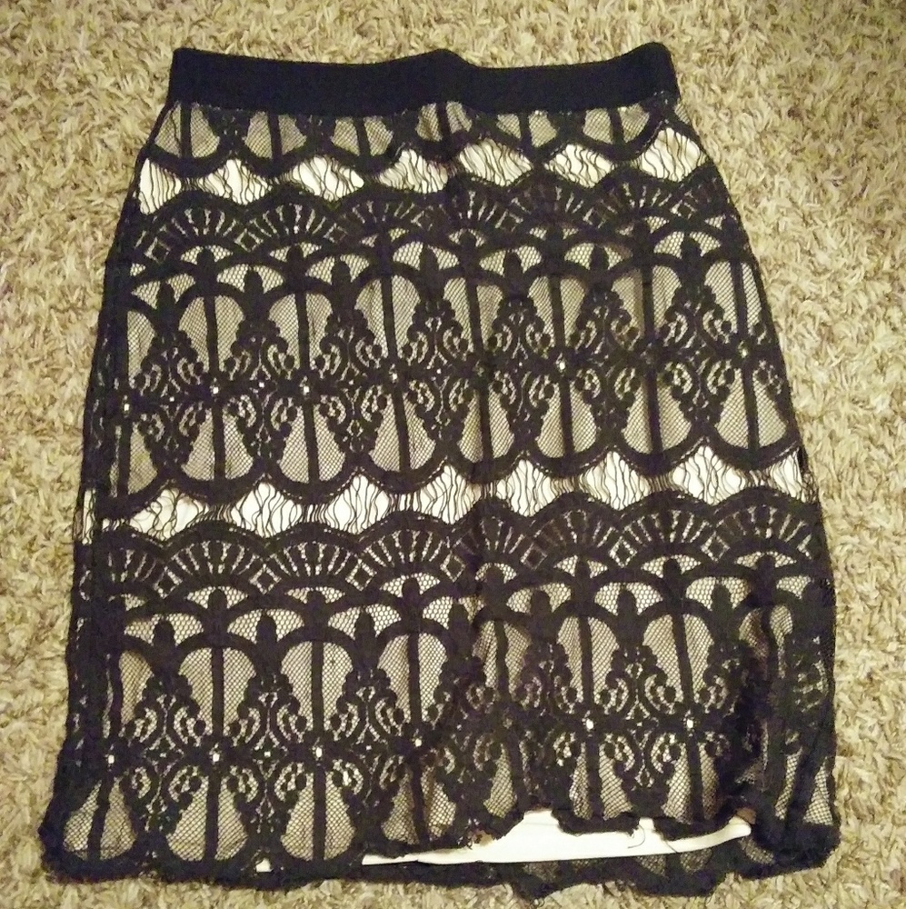 Black and cream skirt
